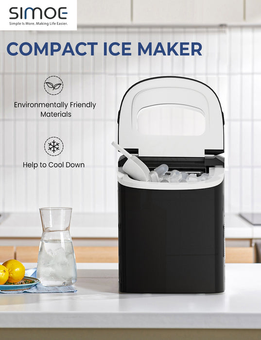 Mini Portable Compact Electric Ice Maker Machine-Black