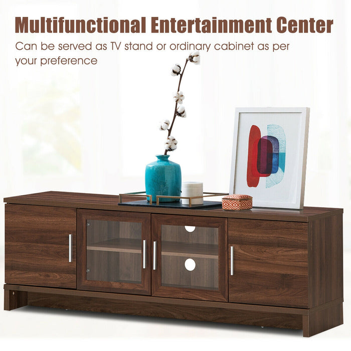 Media Entertainment TV Stand for TVs up to 70 Inches with Adjustable Shelf-Walnut