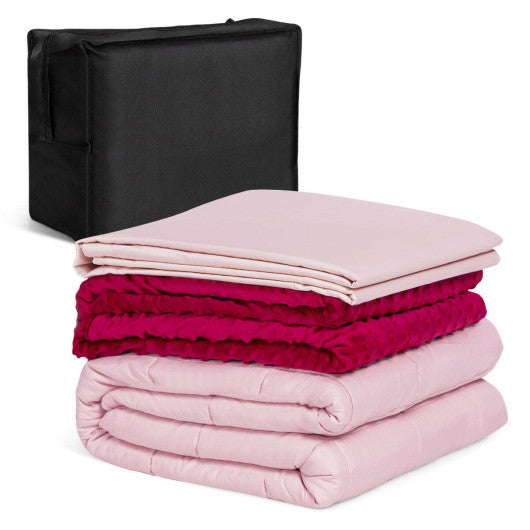 3 Piece 7lbs Heavy Weighted Blanket-Pink