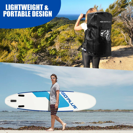 10 Feet Inflatable Stand Up Paddle Board with Backpack Leash and Aluminum Paddle