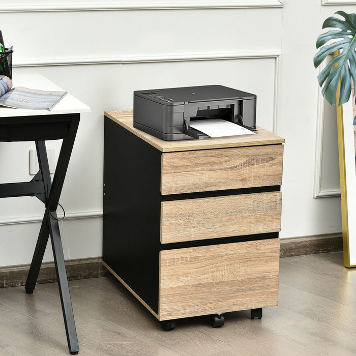 3-Drawer Mobile File Cabinet for Home Office