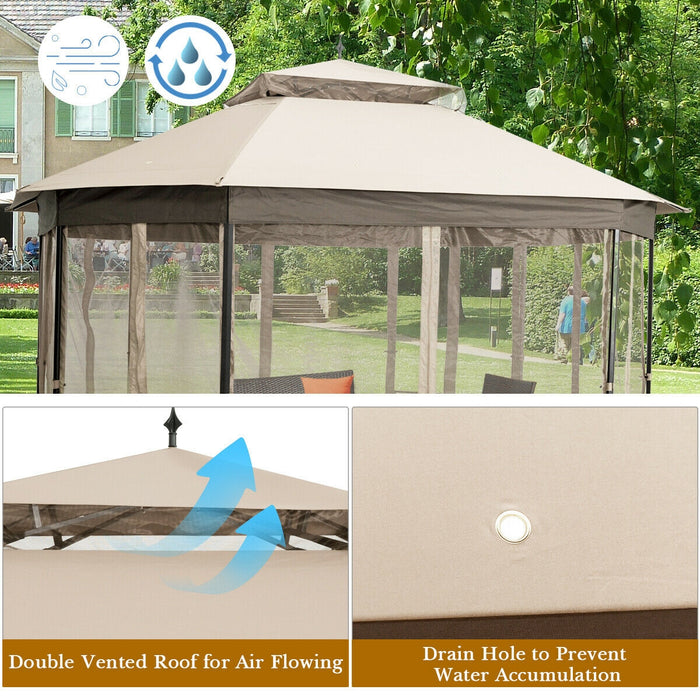 10â€™x 12â€™ Octagonal Patio Gazebo-Beige