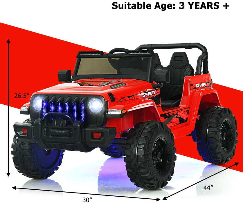 12V Kids Ride-on Jeep Car with 2.4 G Remote Control-Red