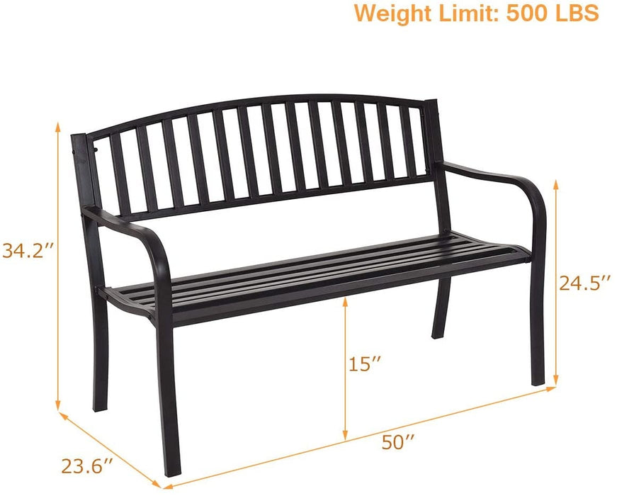 50 Inch Patio Garden Bench Loveseats for Outdoor