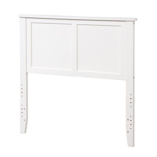 Solid Wood Flat Panel Headboard for Twin-size Bed-White