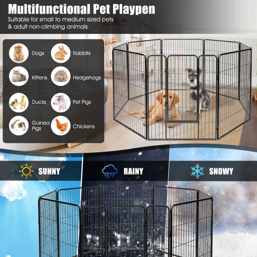 8 Metal Panel Heavy Duty Pet Playpen Dog Fence with Door-48 inches