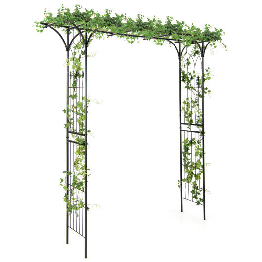 81 Inch Garden Arbor Metal Archway for Climbing Plants-Black