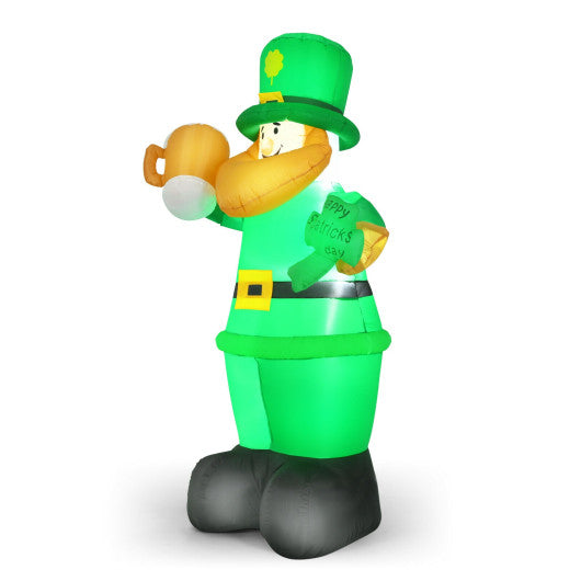 Patrickâ€™s Day Inflatable Leprechaun for for Yard and Lawn-8 ft