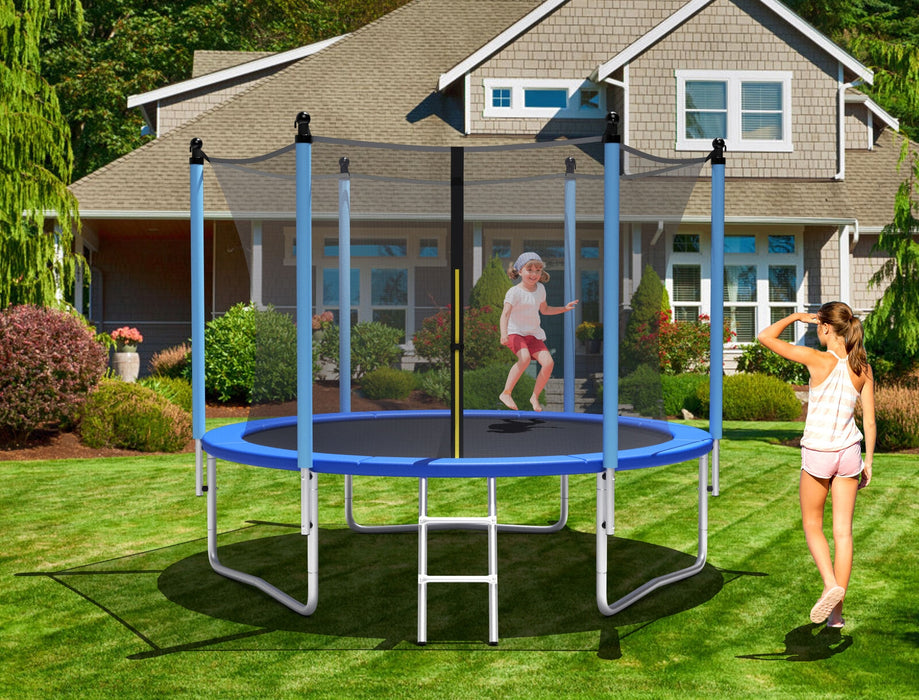 14 Feet Jumping Exercise Recreational Bounce Trampoline with Safety Net