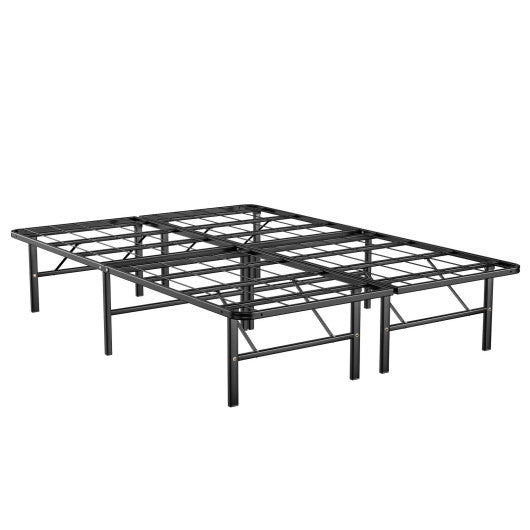 Twin/Full/Queen Size Foldable Metal Platform Bed with Tool-Free Assembly-Full Size