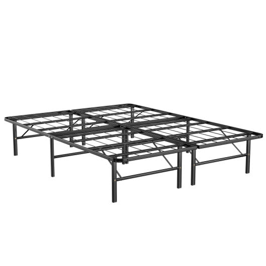 Twin/Full/Queen Size Foldable Metal Platform Bed with Tool-Free Assembly-Queen size