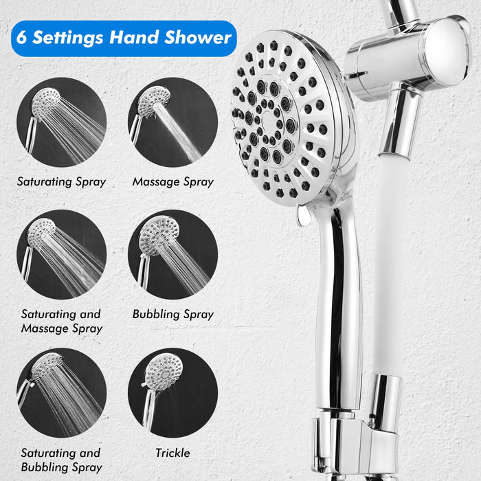 High Pressure Combo Handheld Shower Head-White