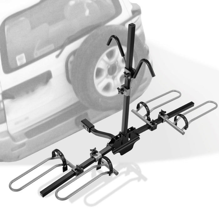 2-Bike Hitch Mount Bike Rack for 1-1/4 Inch or 2 Inch Receiver-Black