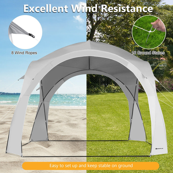 11 x 11 Feet Patio Sun Shade Shelter Canopy Tent Portable UPF 50+ Outdoor Beach-White