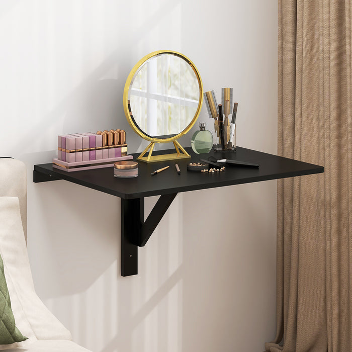 31.5 x 23.5 Inch Wall Mounted Folding Table for Small Spaces-Black