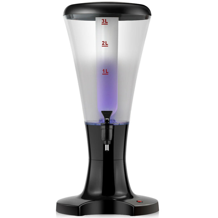 Set of 2 3L Draft Beer Tower Dispenser with LED Lights