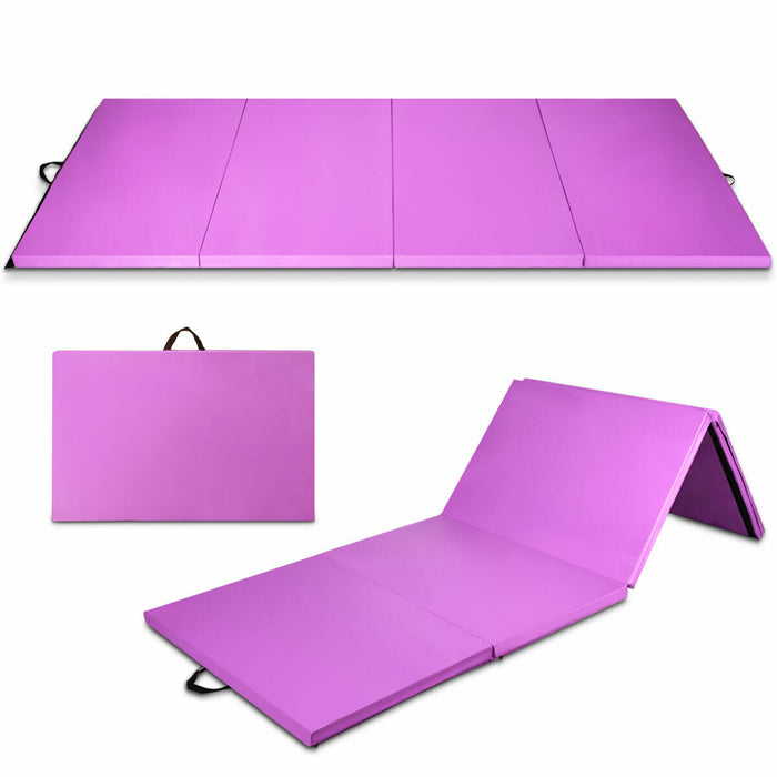 8 x 4 Feet Folding Gymnastics Tumbling Mat-Purple