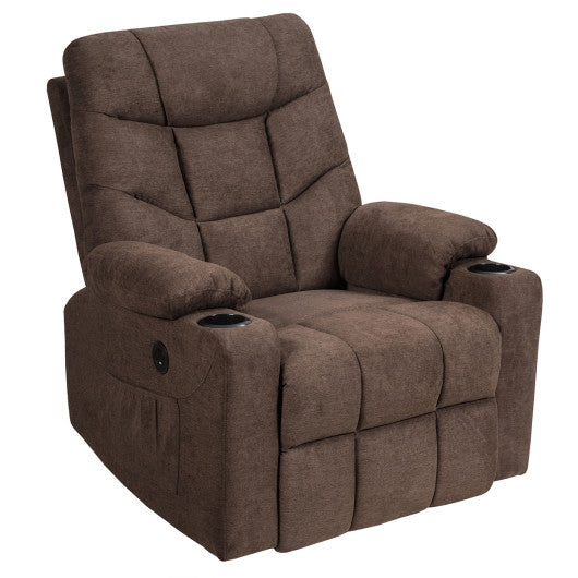 Electric Power Lift Recliner Massage Sofa-Brown