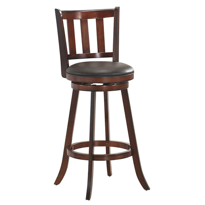 2 Pieces 360 Degree Swivel Wooden Counter Height Bar Stool Set with Cushioned Seat-31 inches