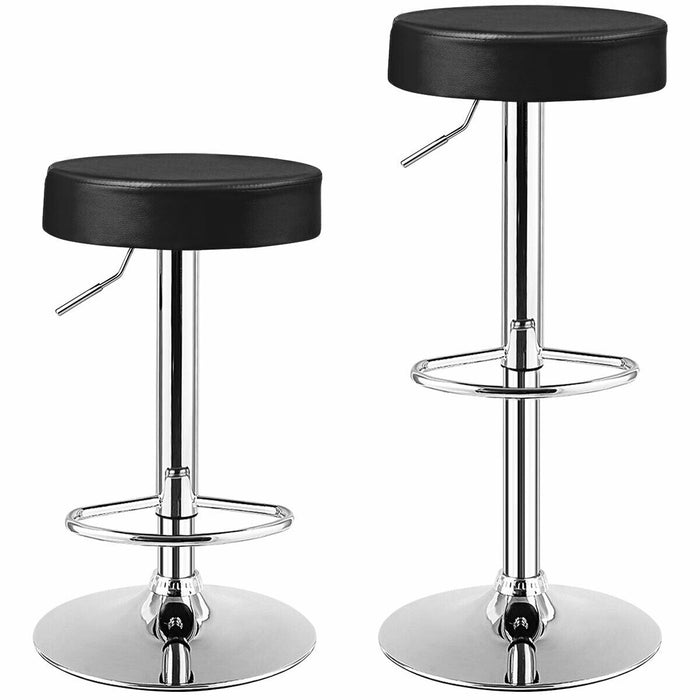 1 PC Round Bar Stool Adjustable Swivel Pub Chair-Black