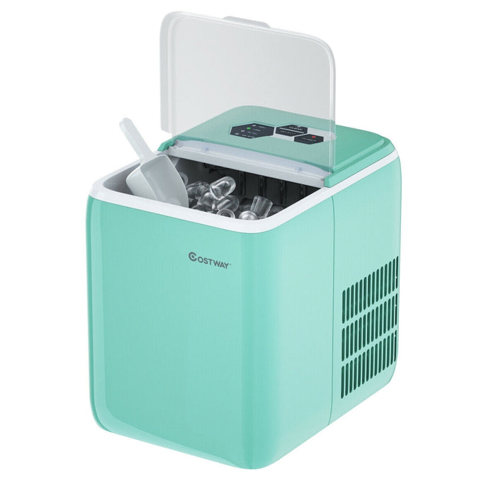 44 lbs Portable Countertop Ice Maker Machine with Scoop-Green