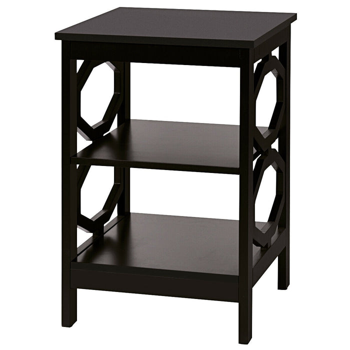 3-tier Nightstand Sofa Side End Accent Table-Coffee