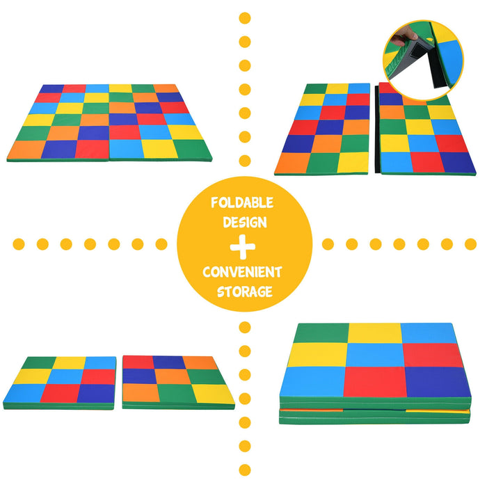 58 Inch Baby Folding Activity Floor Mat Toddler Foam Play Mat