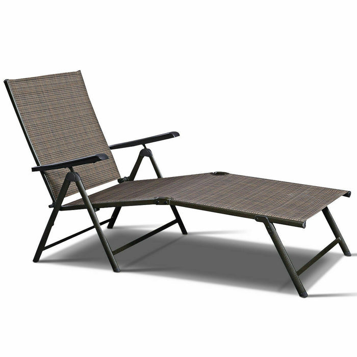 Set of 2 Adjustable Chaise Lounge Chair with 5 Reclining Positions