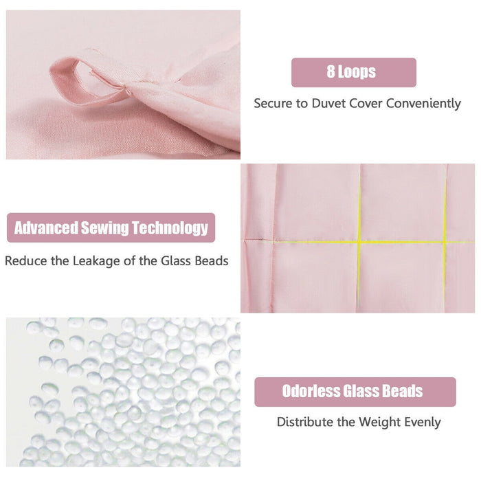 10lbs 3 Pieces Heavy Weighted Duvet Blanket-Pink