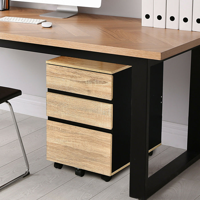 3-Drawer Mobile File Cabinet for Home Office