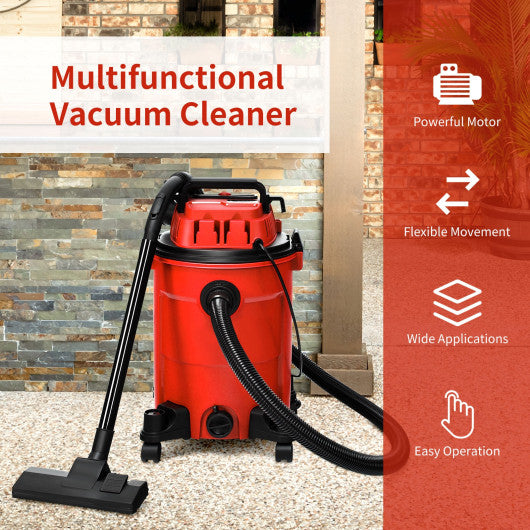 3 in 1 6.6 Gallon 4.8 Peak HP Wet Dry Vacuum Cleaner with Blower-Red