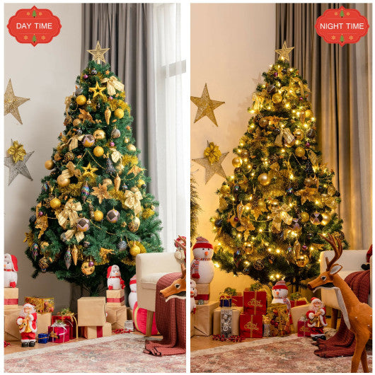 Pre-Lit Artificial Christmas Tree wIth Ornaments and Lights