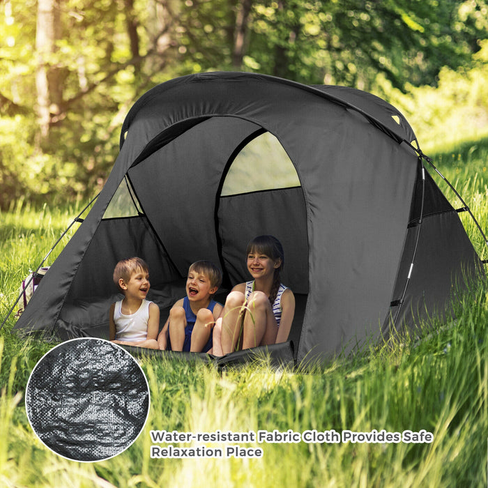 2-Person Outdoor Camping Tent with External Cover-Gray