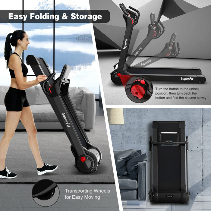 2.25 HP Electric Motorized Folding Running Treadmill Machine with LED Display-Black