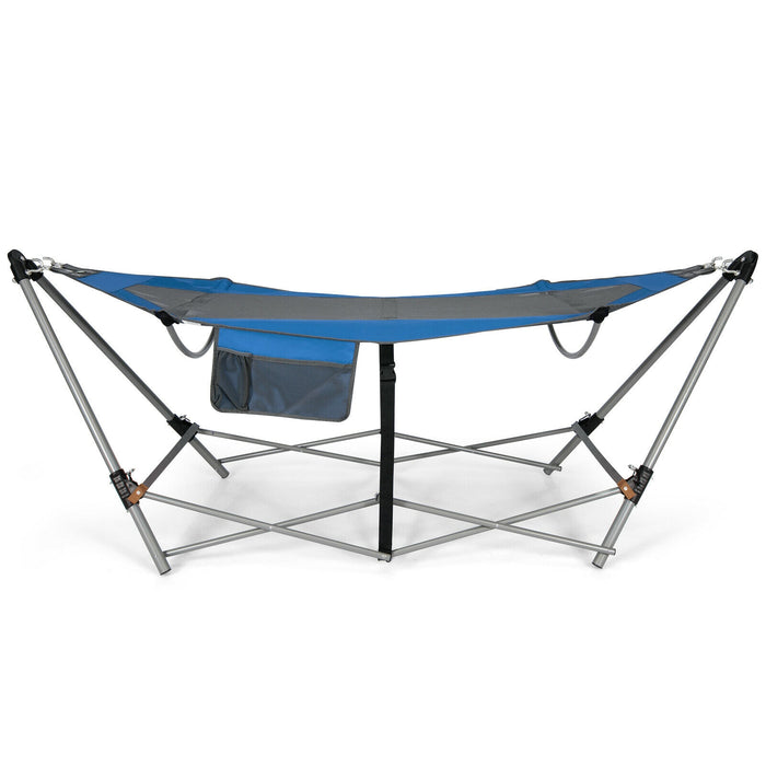 Portable Folding Hammock with Hammock Stand-Blue