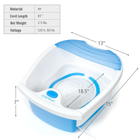 Foot Spa Bath with Bubble Massage-Blue