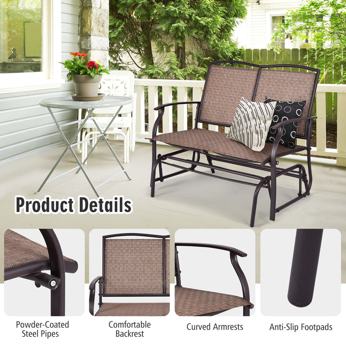 Outdoor Iron Patio Rocking Chair for Backyard and Lawn