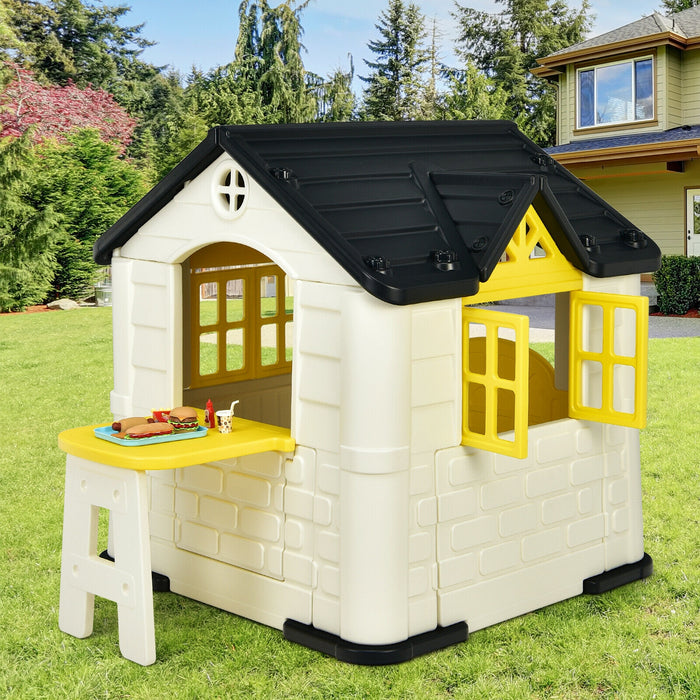 Kidâ€™s Playhouse Pretend Toy House For Boys and Girls 7 Pieces Toy Set-Yellow