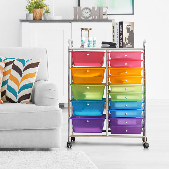 15 Drawers Rolling Storage Cart Organizer