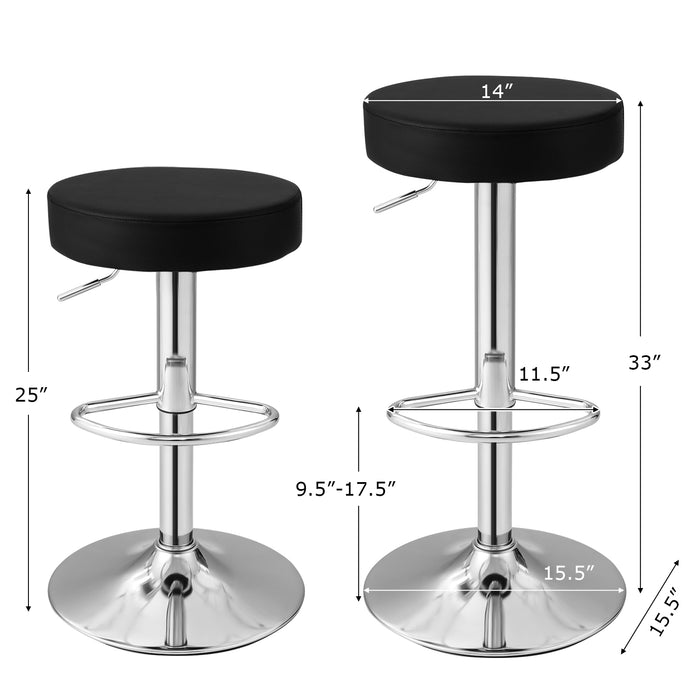 1 PC Round Bar Stool Adjustable Swivel Pub Chair-Black