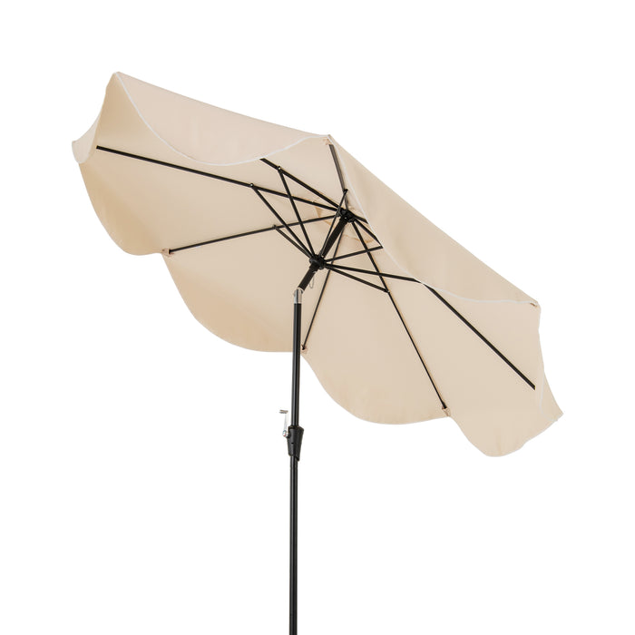 9 FT Patio Umbrella with Crank Handle and Push Button Tilt-Beige