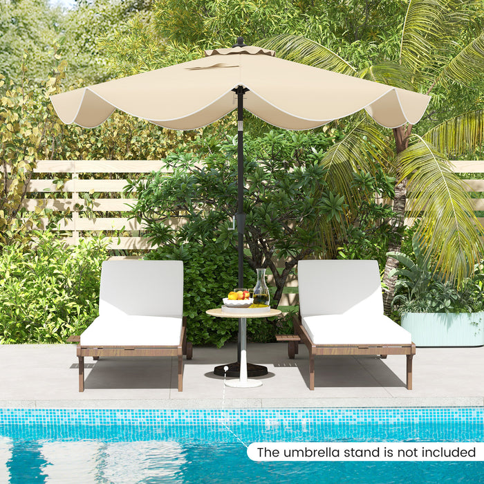 9 FT Patio Umbrella with Crank Handle and Push Button Tilt-Beige