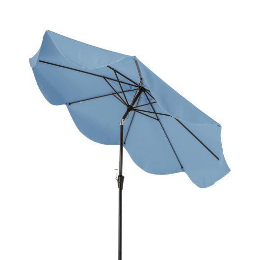 9 FT Patio Umbrella with Crank Handle and Push Button Tilt-Navy