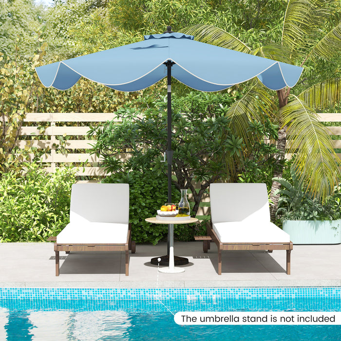 9 FT Patio Umbrella with Crank Handle and Push Button Tilt-Navy