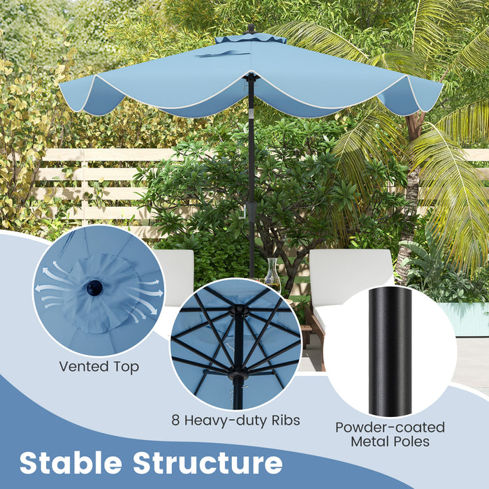 9 FT Patio Umbrella with Crank Handle and Push Button Tilt-Navy