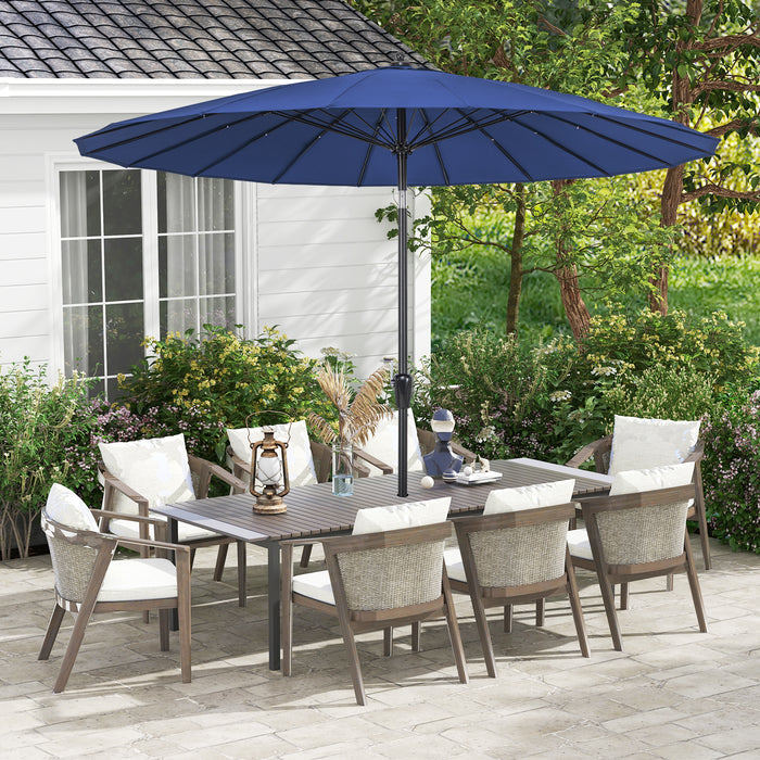 9 Feet Round Patio Umbrella with 18 Fiberglass Ribs-Navy