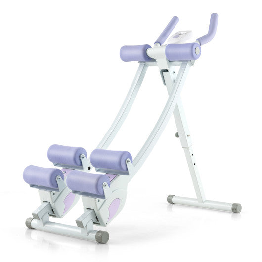 Ab Machine with LCD Monitor and 4 Adjustable Heights-Purple