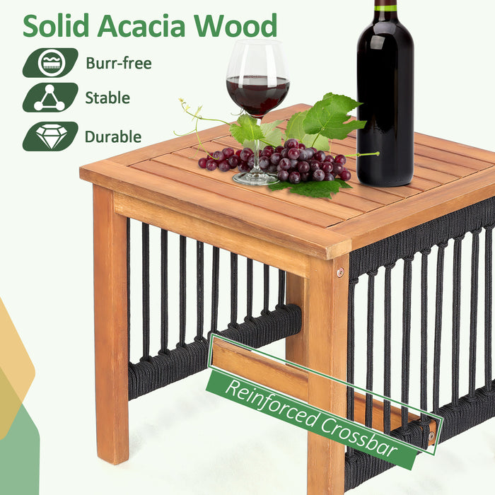 3 Pieces Acacia Wood Rocking Bistro Set