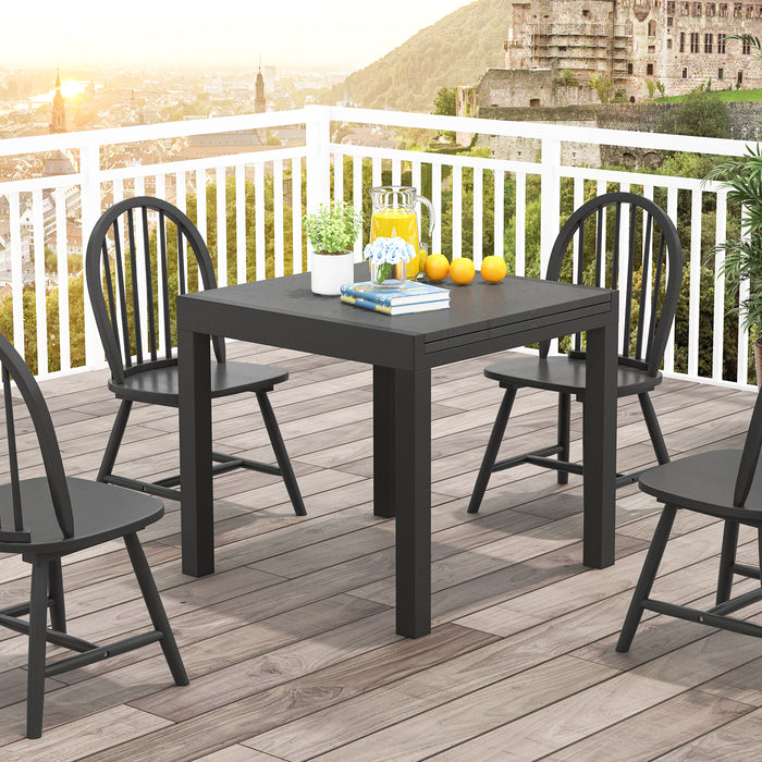 31.5 inches-63 inches Adjustable Patio Expandable Dining Table for 4-6 Person-Gray