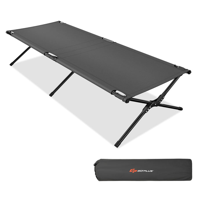 Adults Kids Folding Camping Cot-Gray